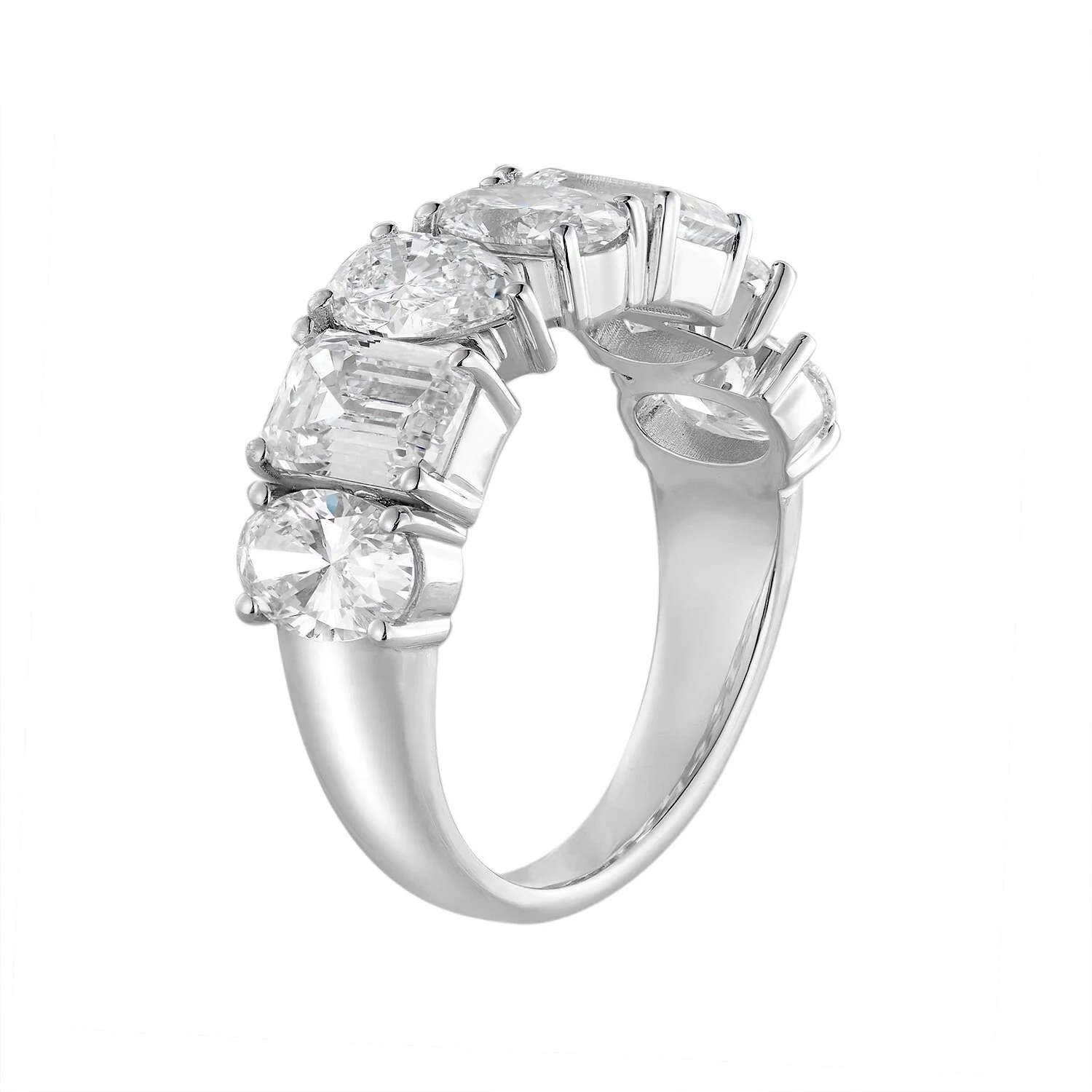 0.5CT Each Stone Platinum 950 Lab Grown Diamond DEF VS-VVS Mix Shape Wedding Band Ring For Women & Men Fine Jewelry NO IGI