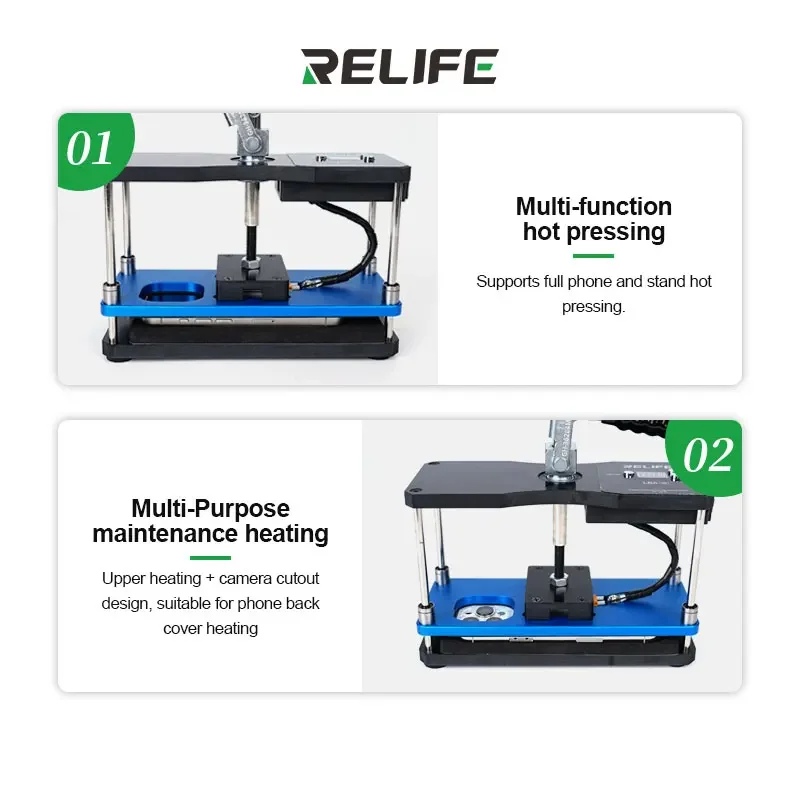 RELIFE LS5 SE التدفئة عقد منصة الضغط مجموعة أدوات الضغط للهاتف المحمول شاشة LCD التصفيح الغطاء الخلفي طقم تصليح