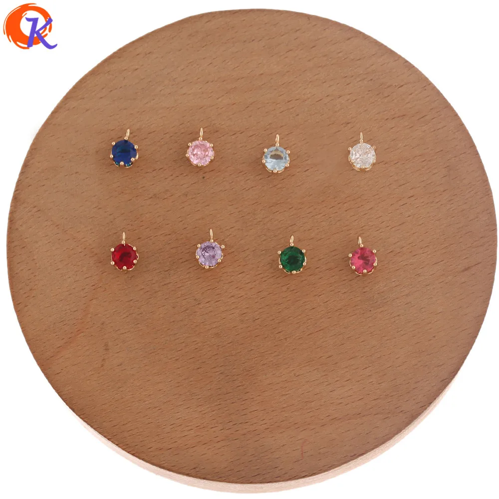 Cordial Design 100Pcs 6*8MM Jewelry Accessories/Earring Findings/CZ Connectors/Round Shape/DIY Charms/Hand Made/Jewelry Making