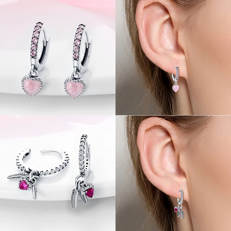 Earrings For Women Silver 925 Fashion Shell Pearl Earrings Cubic Zircon Round Daisy Flower Ear Studs Silver 925 Original Jewelry