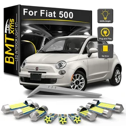 BMTxms 7Pcs Canbus For Fiat 500 2007-2017 2018 2019 2020 2021 2022 2023 Car Indoor LED Interior Light Bulb Kit Dome Reading Lamp