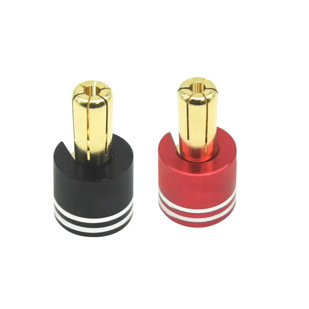 

Hot Team Heatsink Bullet Plug Grips with 5mm Bullets (Black/Red) Low profile 5.0mm 14mm