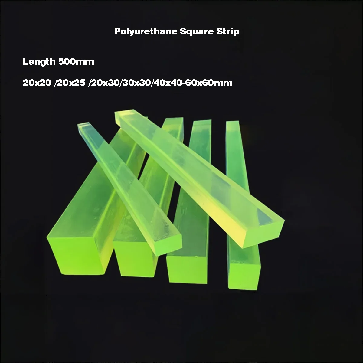 Polyurethane PU Square Strip Bar / Beef Tendon Plate Elastic Stretch Sticks Plastic Rod 10x10/20x20/20x25 /20x30/30x30/60x60mm