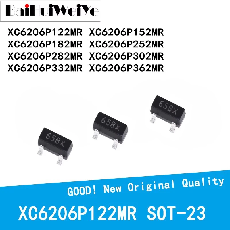 50PCS XC6206P122MR XC6206P152MR XC6206P182MR XC6206P252MR XC6206P282MR XC6206P302MR XC6206P332MR XC6206P362MR  SOT23