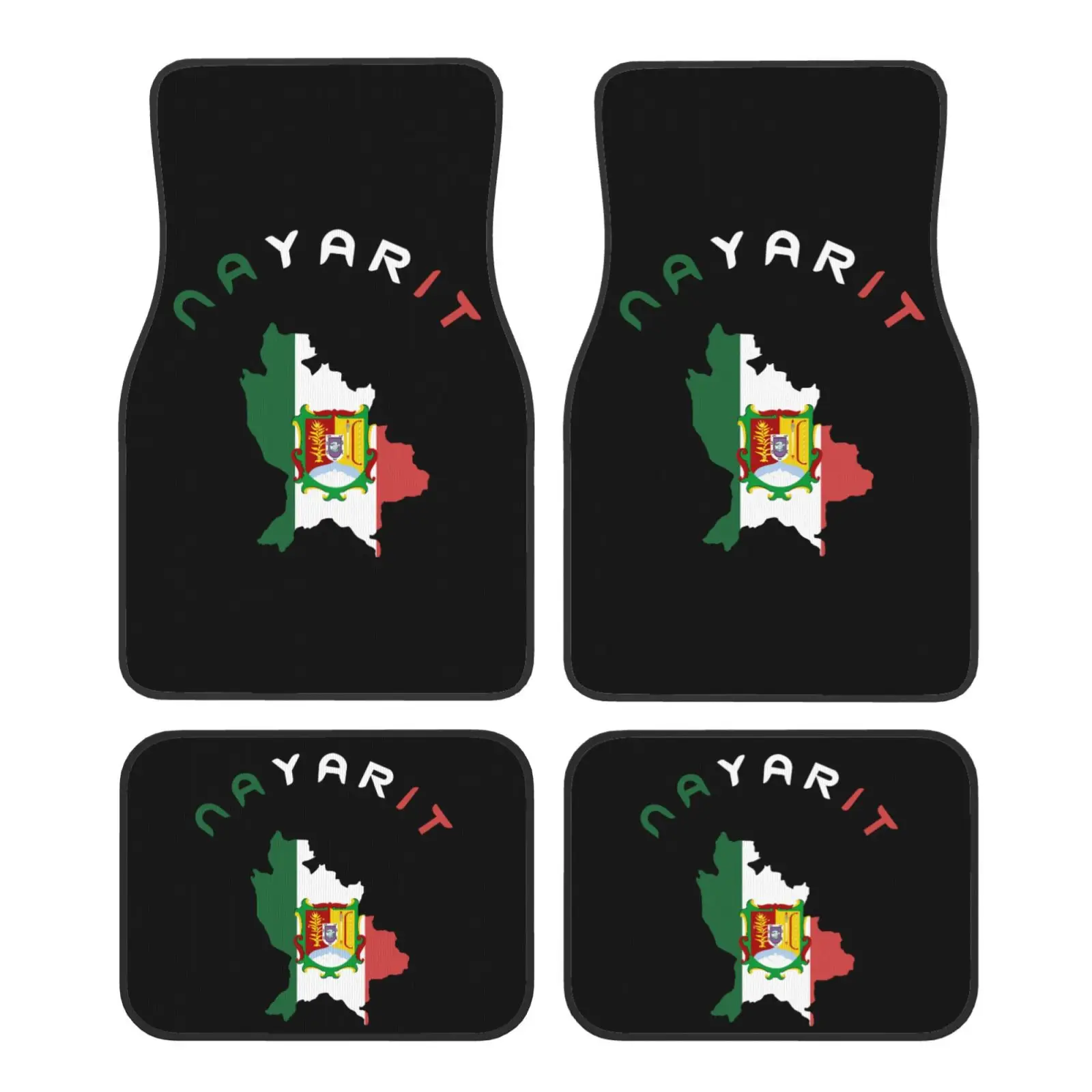 El juego de alfombrillas para el suelo del coche con logotipo de Nayarit de 4 piezas es adecuado para todos los alfombrillas para el suelo del coche, accesorios para el coche, alfombrillas de terciopelo de cristal