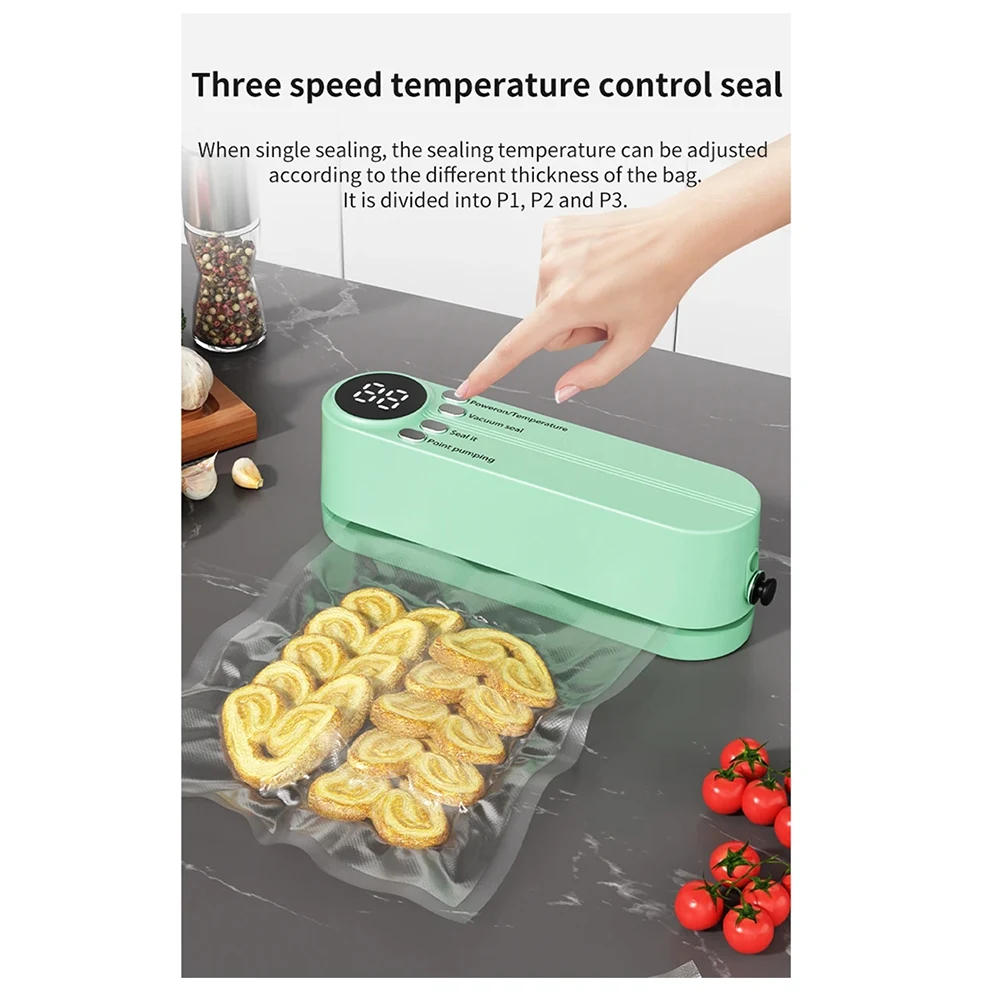 A97ZZ Mini Wireless Fully Automatic Vacuum Sealing Machine Household Small Portable Food Packaging Plastic Sealing Machine
