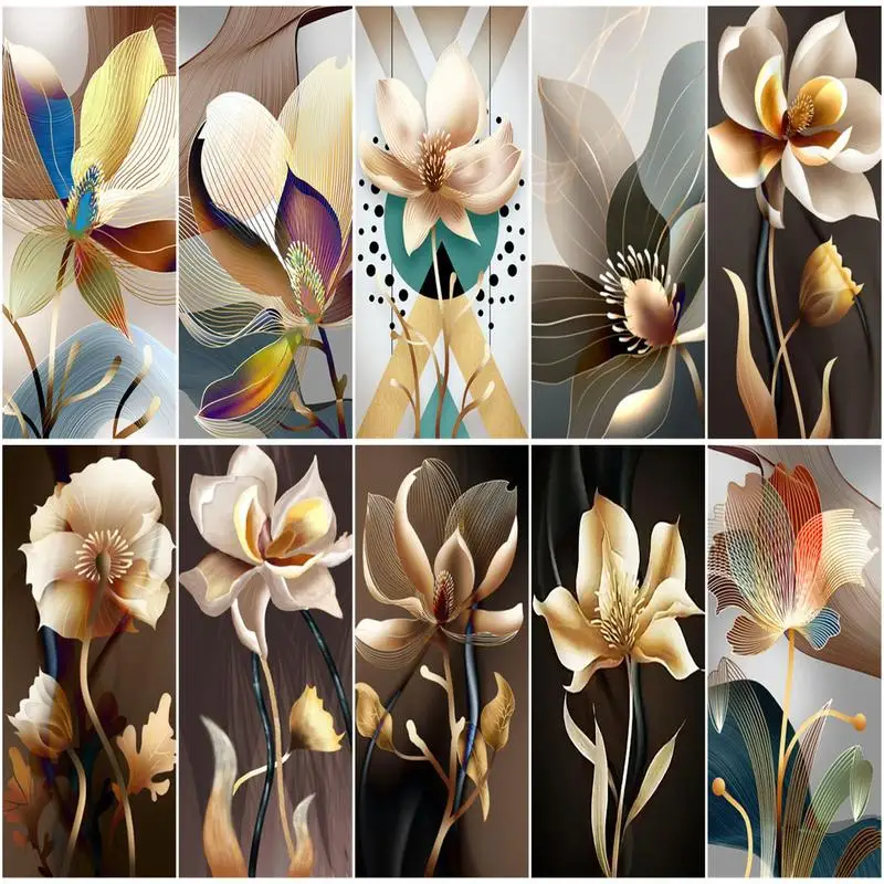 

RUOPOTY Large Paintings By Numbers Flower Coloring By Numbers Art Supplies For Beginner Interior Oil Art Funky Home Decor Items