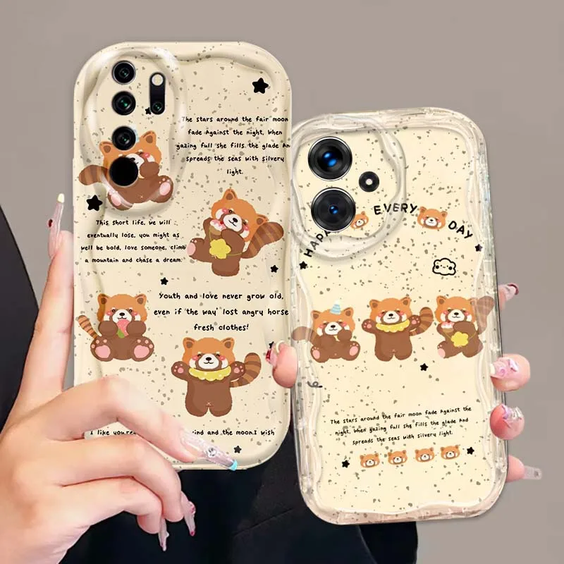 

Cute Lesser Panda Cartoon For Xiaomi Redmi 9T 9A 9 9C 10 10C 12 13 13C 14C A2 A1 Plus K30 K40 K60 5G Wave Oil Phone Case