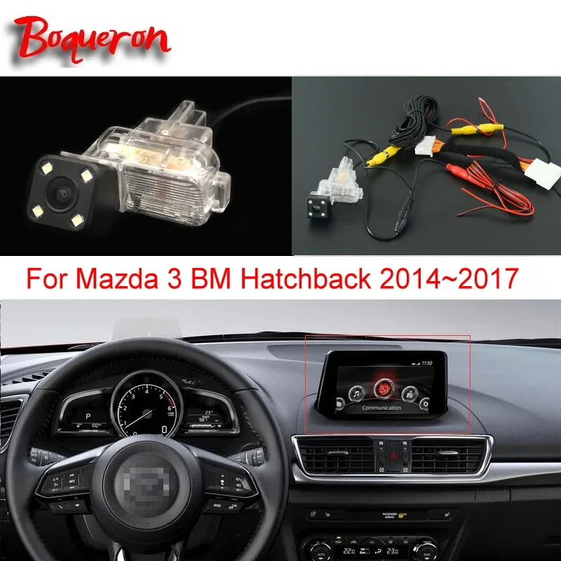 For Mazda 3 Mazda3 BM Hatchback 2014~2018 RCA & Original Screen Compatible Car Back up Reverse Camera Car Rear View Cameras