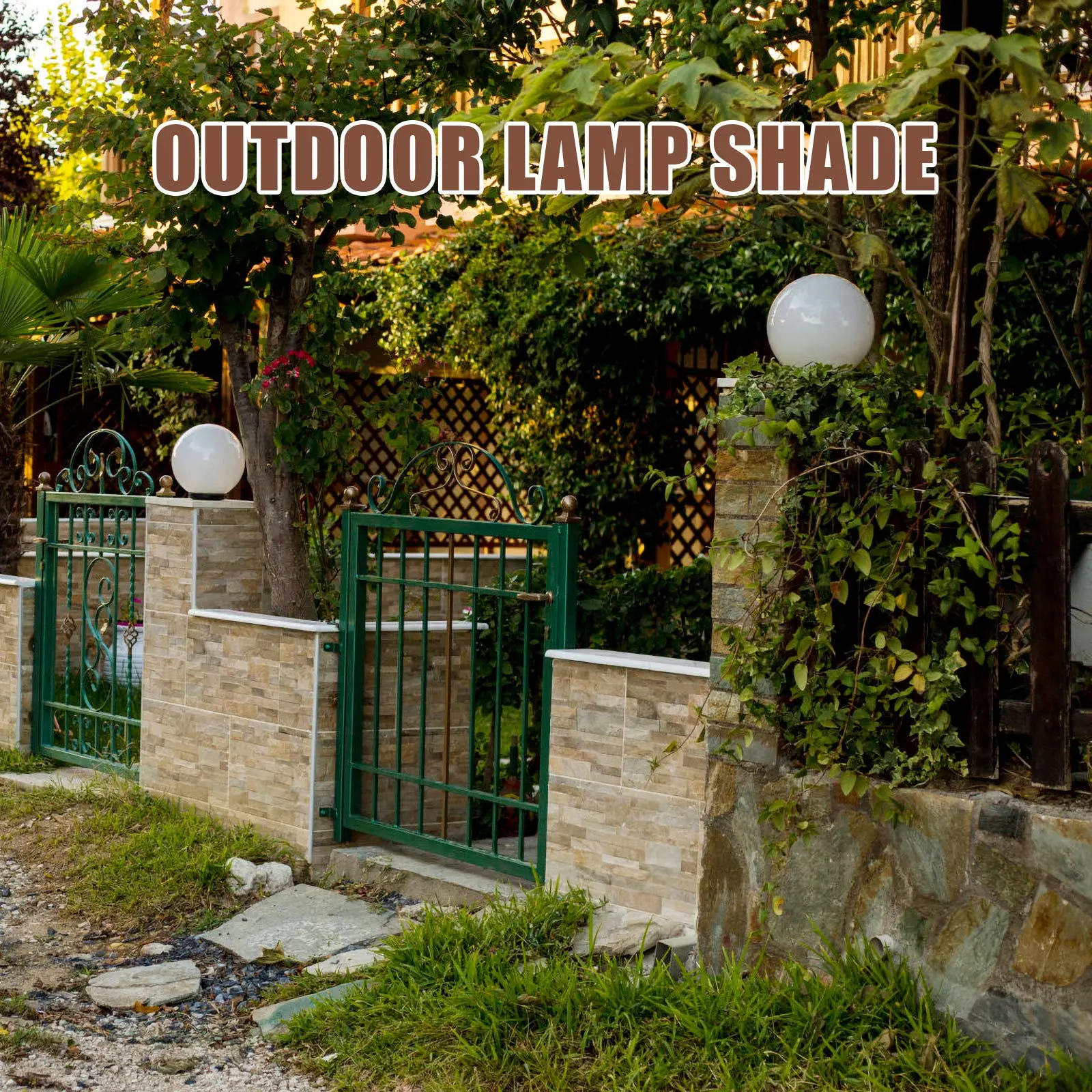 

Outdoor Acrylic Round Globe Lampshade Fall Resistant Light Cover for Patio Porch Lamp Replacement Globe Light Fixture Shade