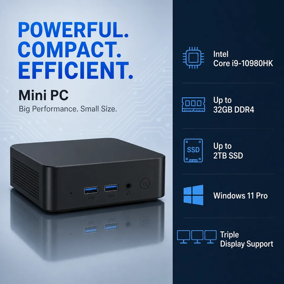 2026年新型インテル Core i9 10980HK ミニPC Windows 11 Pro 32GB+2TB