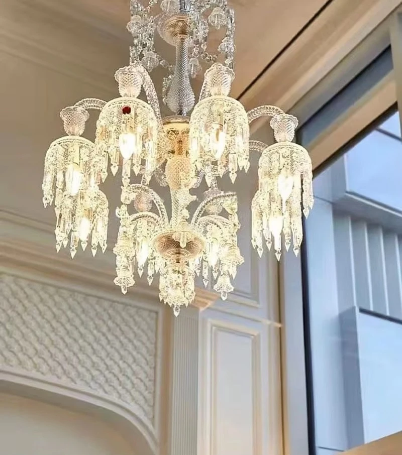 8-light Gold Crystal Chandelier Lighting Hall Hotel Modern Chandelier Interior Home Decor Lustre Luxury Chandelier Lighting