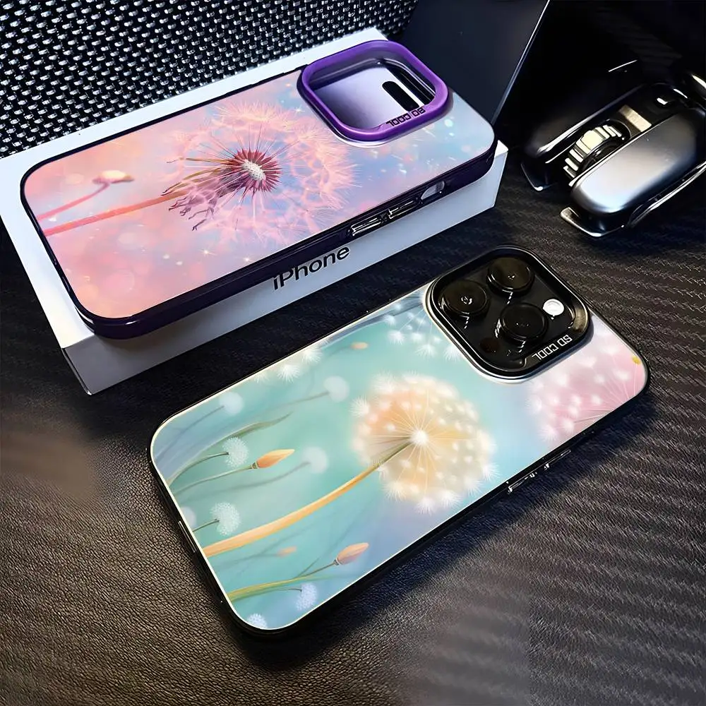 

Dandelion Flower Phone Case For iPhone 16,15,14,13,12,11,Mini,Pro,MAX Purple Matte Shockproof Cover