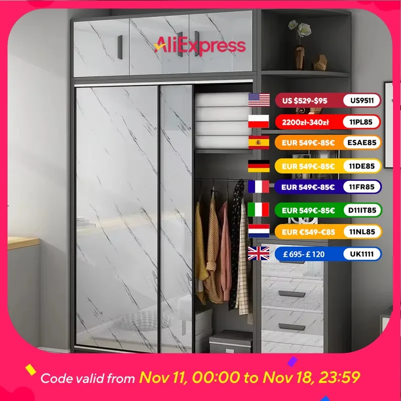 

Nordic Luxury Tall Wardrobes Orgnizer Modular Wooden Dressing Clothes Wardrobes Bedroom Cupboard Roupeiro De Quarto Furniture