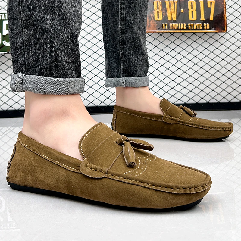 Loafers Men Casual Shoes Tassel Brogue Shoes Men Loafers Moccasins Breathable Slip on Big Size Driving Loafers for Men Shoes
