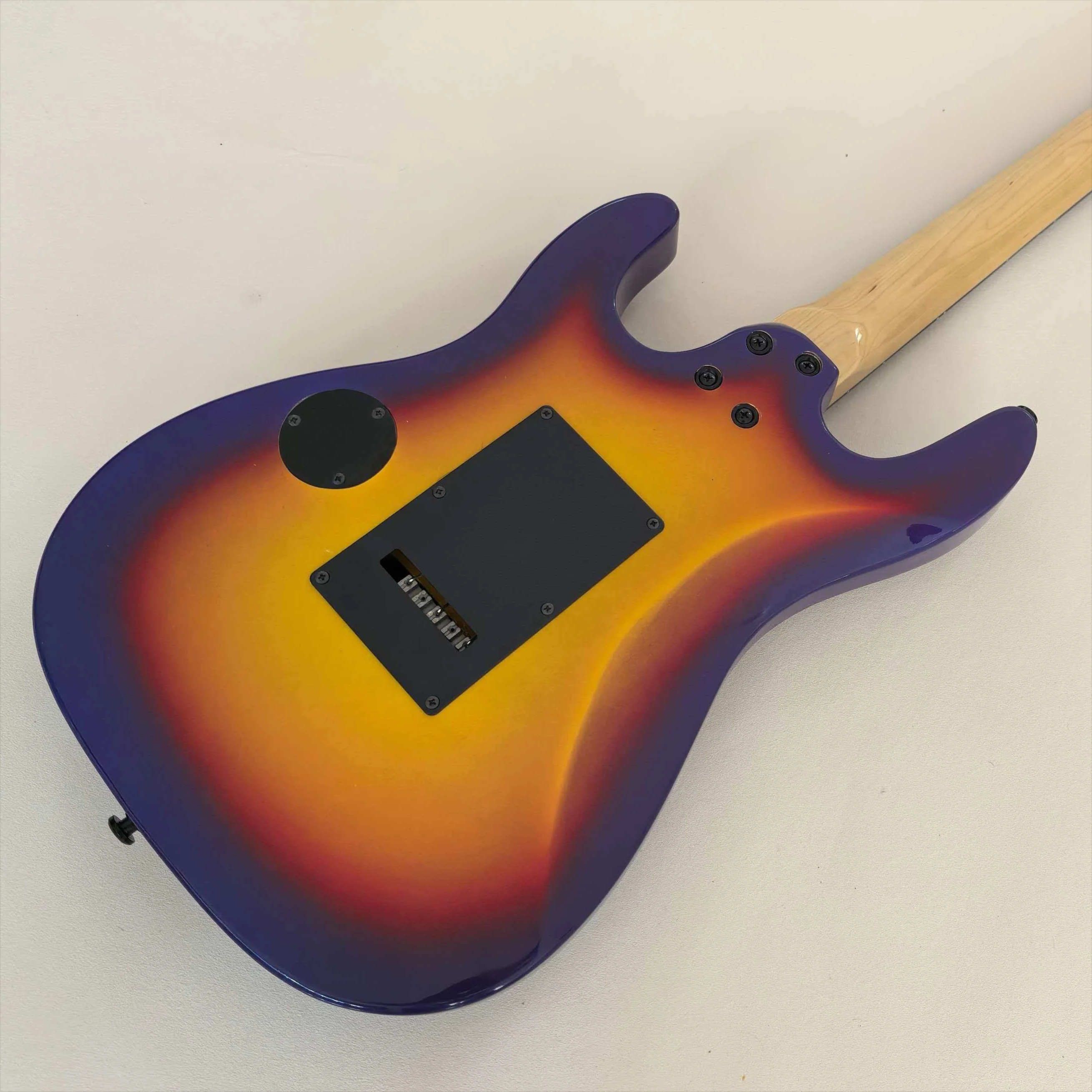 Purple Flame Double Shake Heavy Duty Electric Guitar Solid Wood Body Rose Wood Fingerboard Free Shipping Gift New Beginner