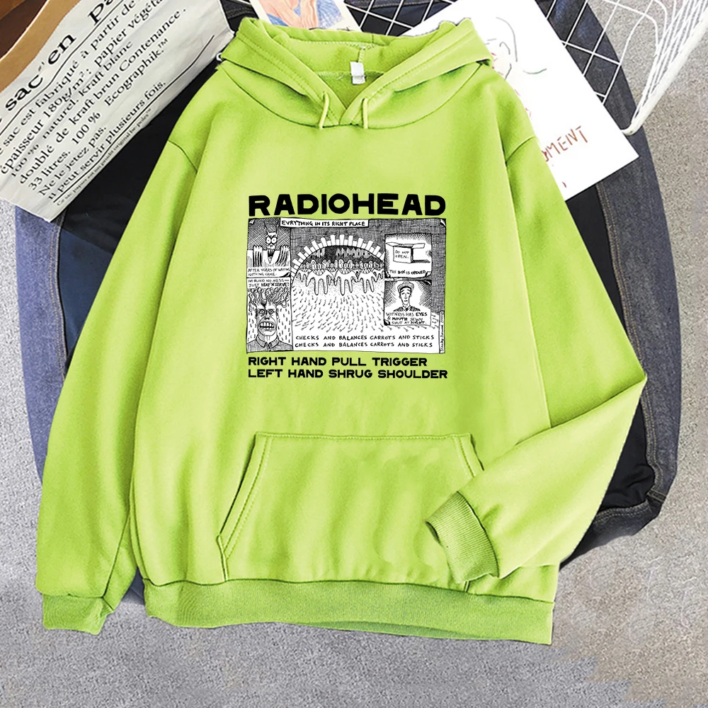 Fashion Radiohead Hoodie for Men/Women Rock Band Music Fans Sweatshirts Oversized Graphic Clothes Harajuku Couple Sweatshirt Man