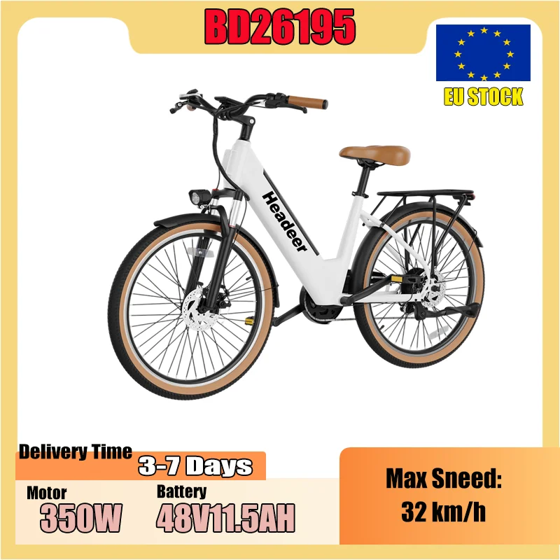 HEADEER BD26195 E-Bike 350W Motor 48V11.5AH Lithium-Akku Mechanische Scheibenbremsen Elektrofahrrad 26-Zoll-Reifen Elektrofahrrad