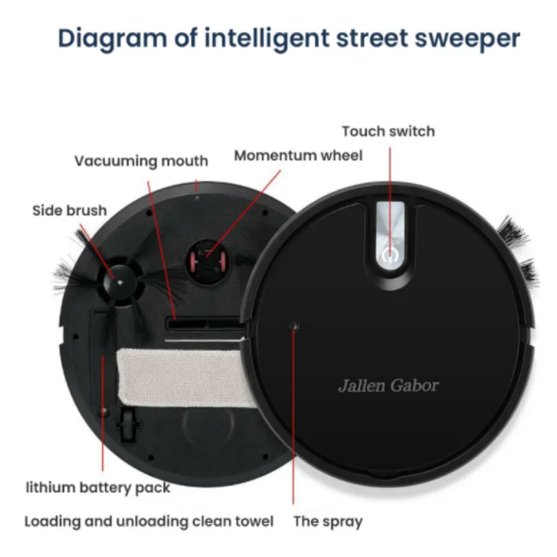 2024 New 5-in-1 Wireless Smart Robot Vacuum Cleaner Multifunctional Super Quiet Vacuuming Mopping Humidifying For Home Use