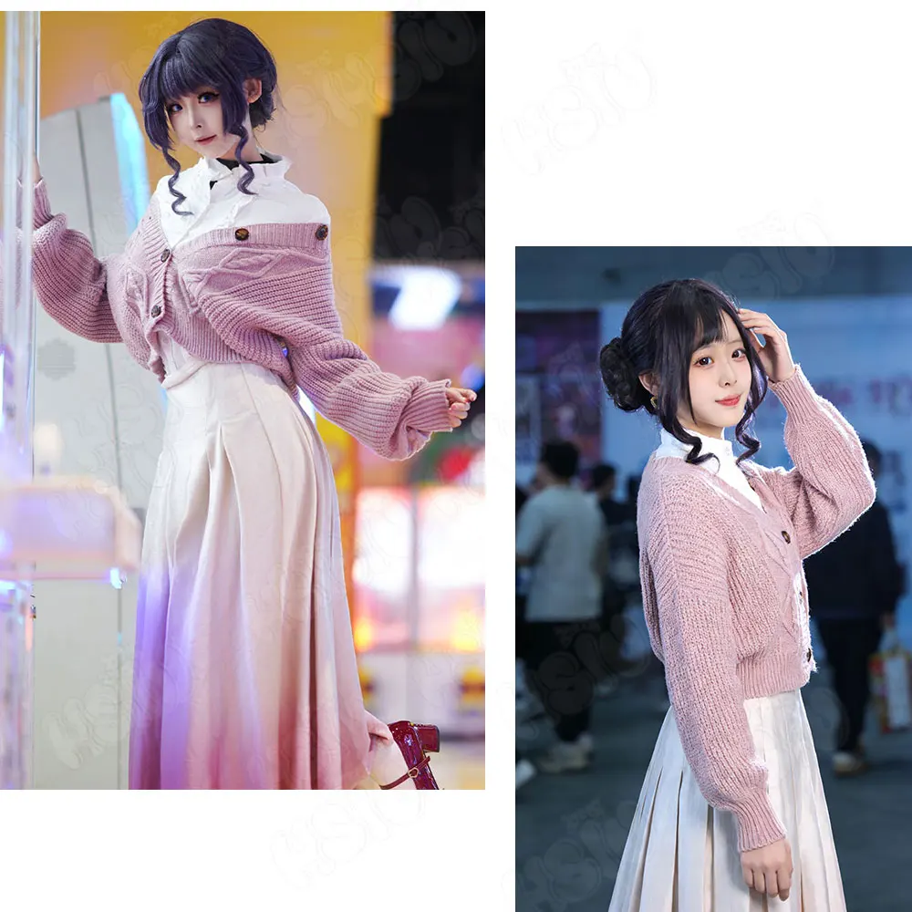 Waguri Kaoruko Cosplay Wig HSIU gray purple short hair Heat Resistant Wig  The Fragrant Flower Blooms With Dignity Cosplay