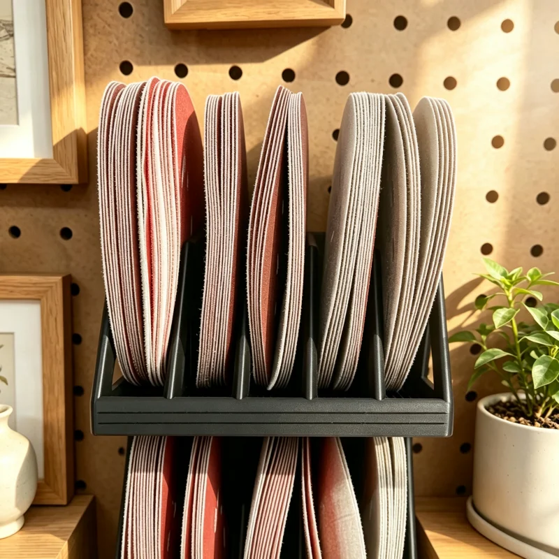 1pc - Anti-Slip Sandpaper Disc Organizer – 5-Inch Rail Sander Sandpaper Disc Organizer, Workshop and Garage Tool Accessory.
