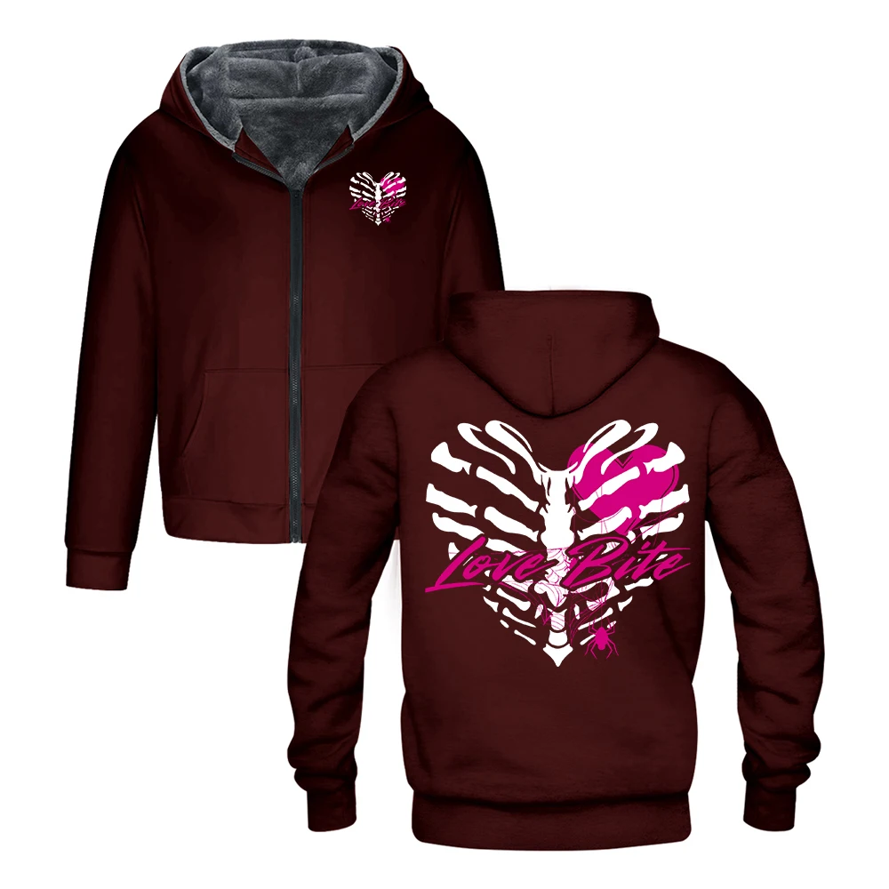 

AJ Lee Love Bites Merch толстовки на молнии с длинным рукавом уличная одежда для мужчин и женщин куртка парки зимнее пальто