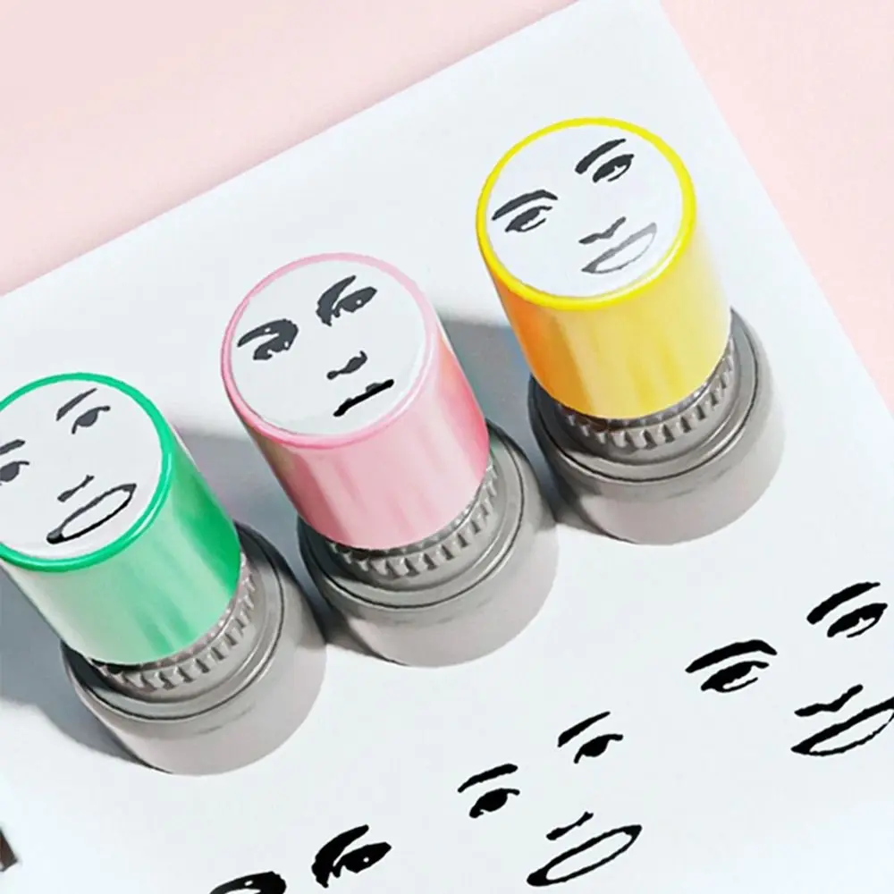 Cute Novetly Face Memes Seal Stamp Prank Trick Self-Inking Funny Seal Stamp DIY Engraved Printing Toys Drawing