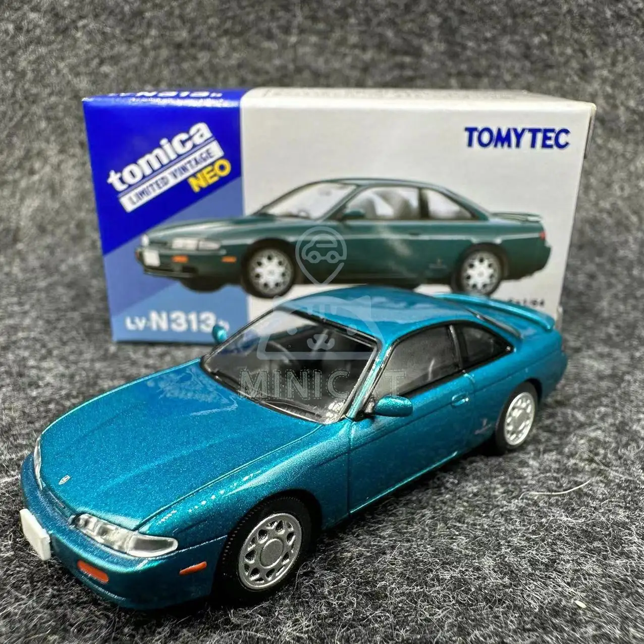 2406 Tomytec TLV 1/64 LV-N313b Nissan SILVIA Q\'s TypeS S14 Turquoise Die-cast Alloy Car Model Collection Display Gift