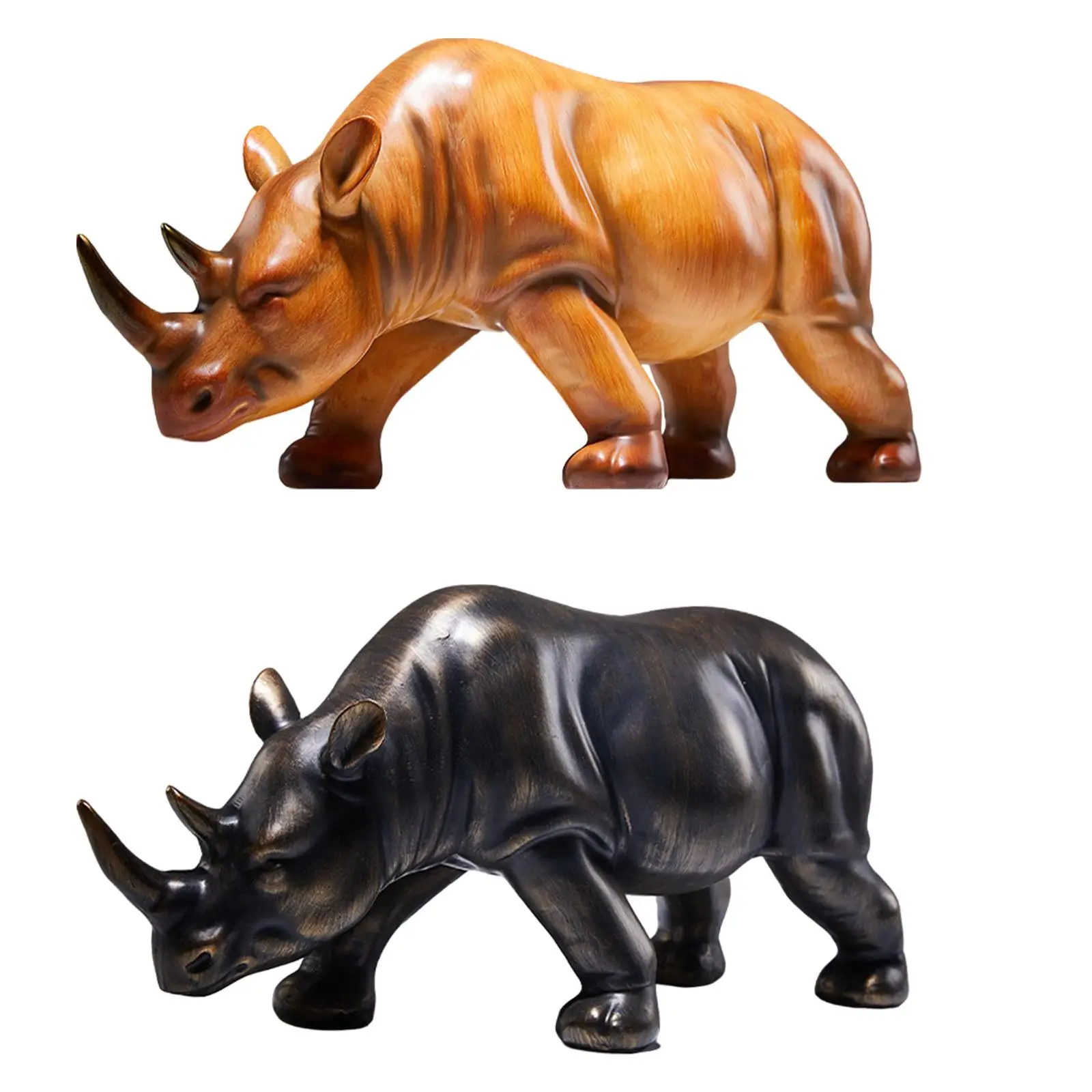 

Rhinoceros Sculpture Placement Collectible Rhinoceros Statue Rhinoceros Figurine for Cabinet Entry Festival Tabletop Office