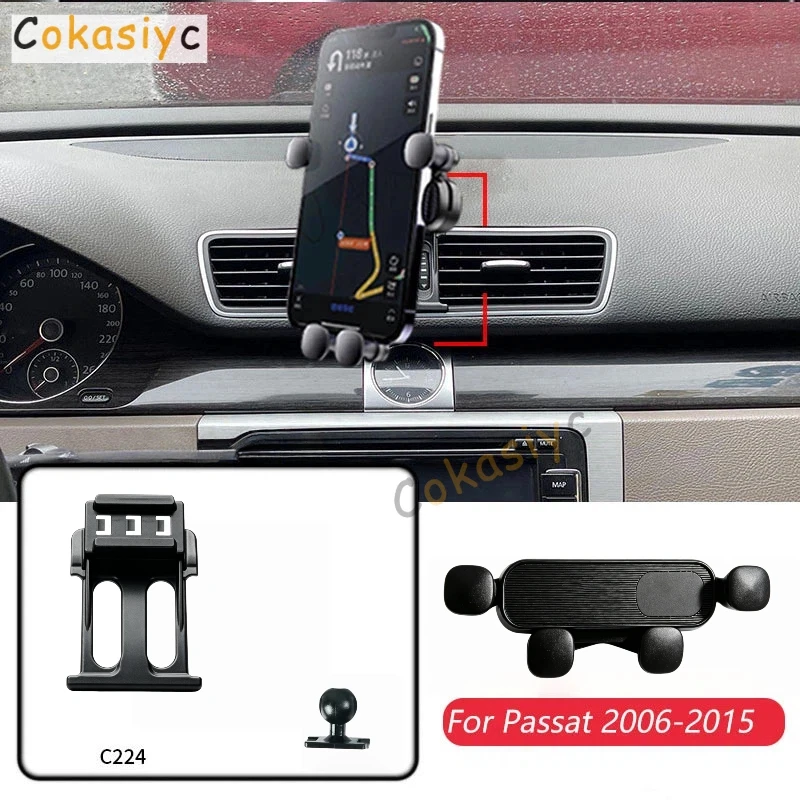 1 Set For Volkswagen Passat B7 B6 R36 2006-2015 Car Mobile Phone Holder  GPS Gravity Navigation Bracket Horizontally Accessories