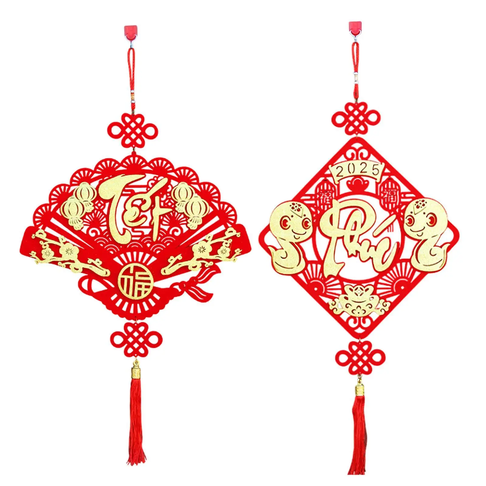 Ano novo chinês pendurado decoração 2025 ano novo lunar decoração escritório borla pingente celebração personagem fu para inauguração