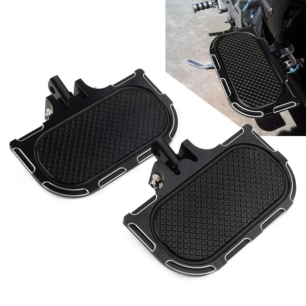 

2Pcs Black Motorcycle Mount Rear Passenger Floorboards Pedal Pads For Harley Sportster XL Dyna FXR Touring