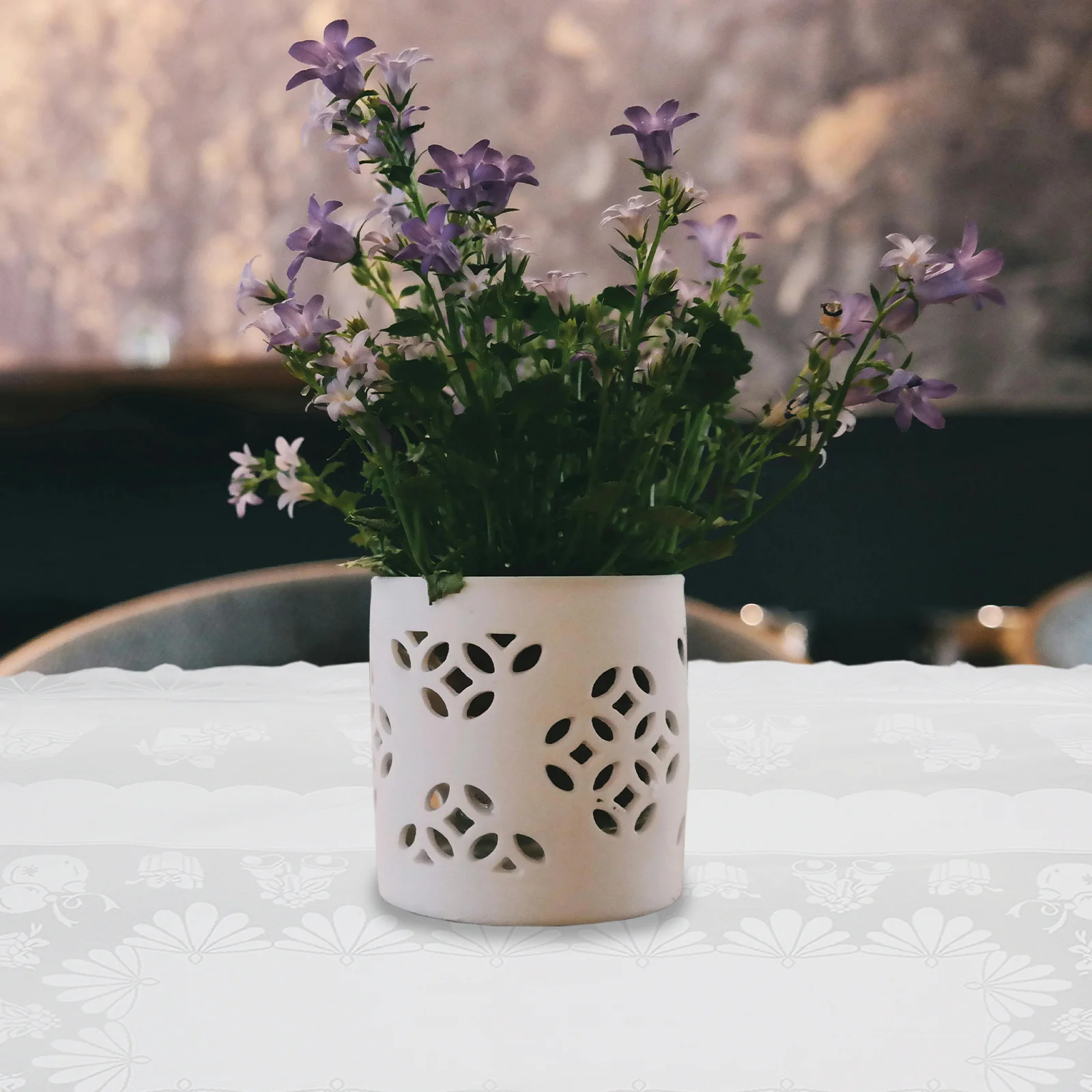 

140 X 220 Cm Christmas Lace Tablecloth White Rectangular Polyester Cover For Holiday Dinner Farmhouse Party Decorations