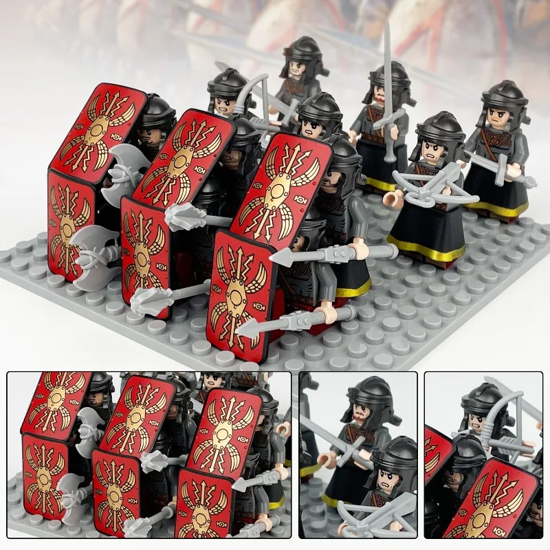 8159medievalromanwarriorsoldiermodel childrens assembled toys small particle corps building block birthday giftcartoon character