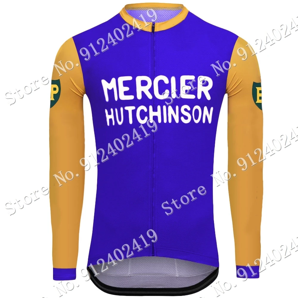 Winter Mercier 2023 Mens New Retro Cycling Jersey Long Sleeve Clothing Race Road Bike Shirts Bicycle Tops MTB Uniform Maillot