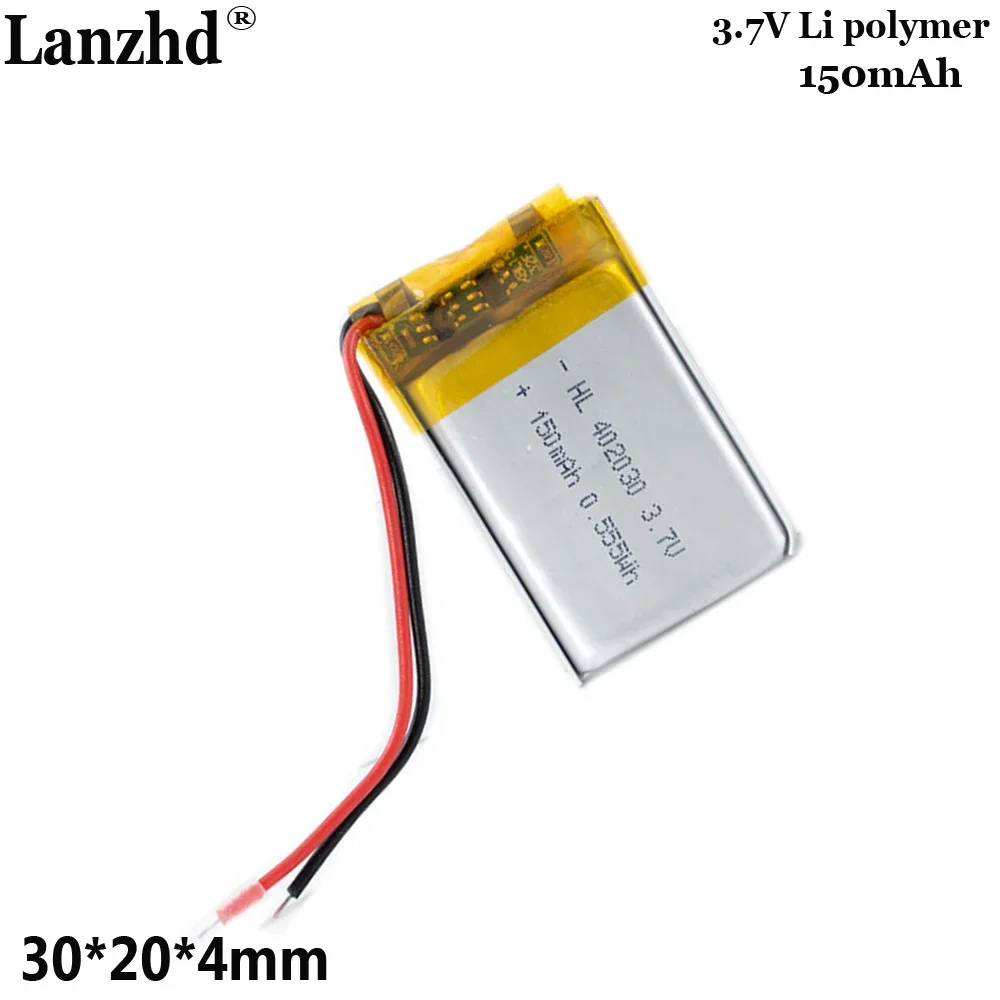 Baterai Polimer 3.7V 150Mah untuk Kamera Dasbor Headphone Bluetooth Perangkat Kecantikan Speaker Bluetooth Gelang Olahraga 402030