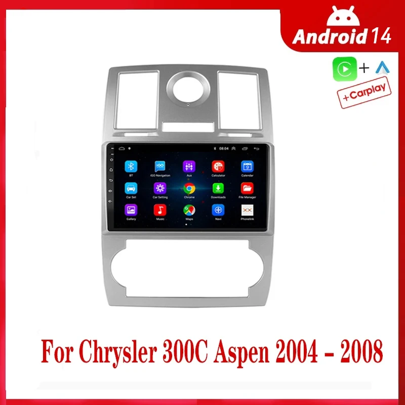 

Android 14.0 For Chrysler 300C Aspen 2004 2005 - 2008 Car Radio Car video players CarPlay Android Auto GPS No 2 din 2din DVD 4G