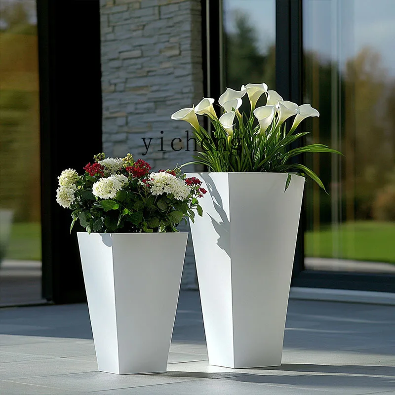 

XL Outdoor Creative Stainless Steel Flower Box Combination Street Landscape Balcony Flower Pot Flower Box