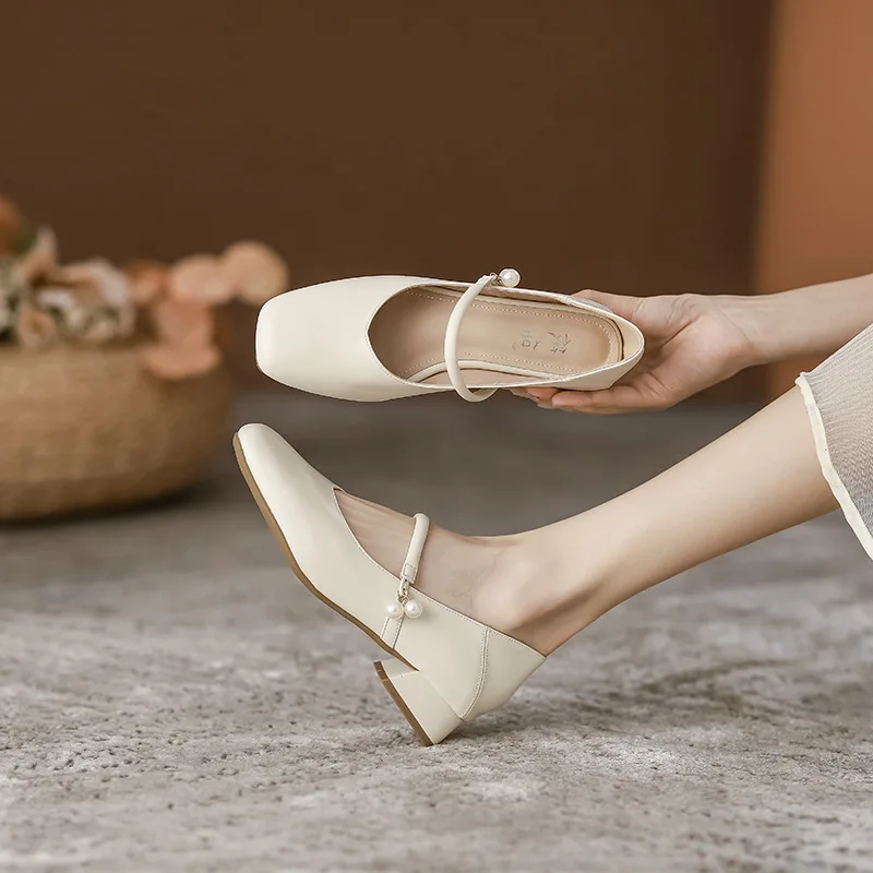 String de perles temporelles en caoutchouc PU, talons de sabot