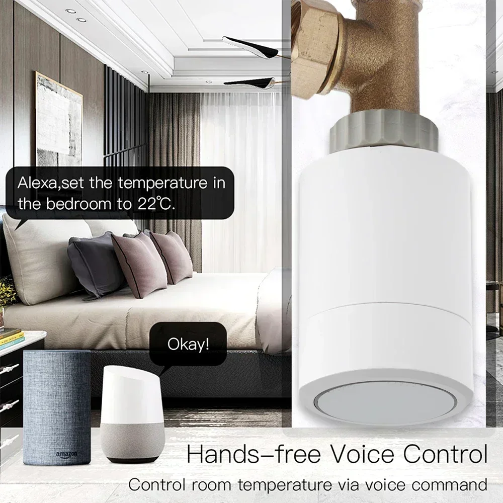 ZigBee3.0 Smart TRV Thermostatic Radiator Actuator Programmable Radiator Valve Thermostat Temperature Controller Tuya Alexa