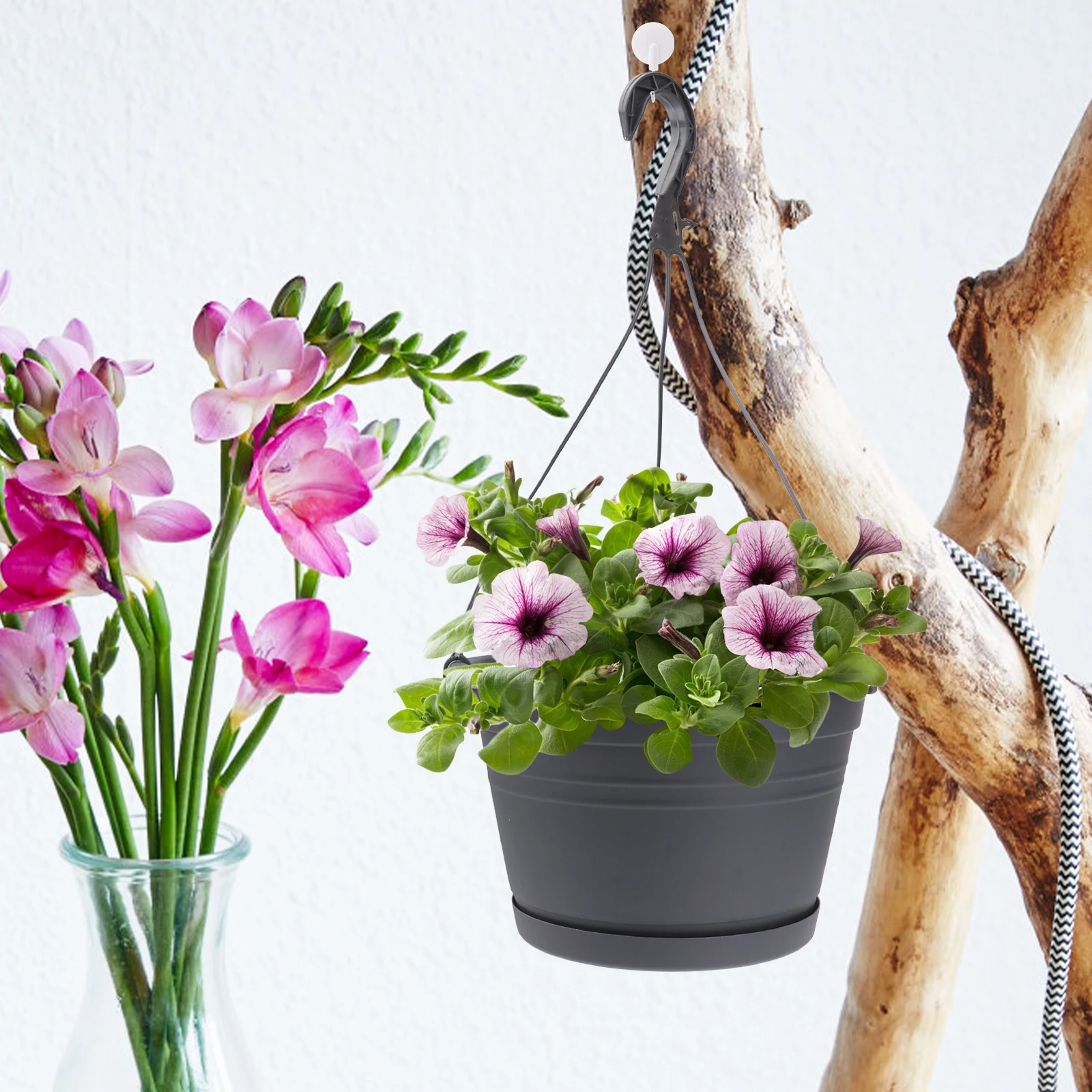 

2 Sets Chlorophytum Flower Pot Sturdy Flowerpot Garden Planters for outside Basket Outdoor Hanging Resin Indoor Wall