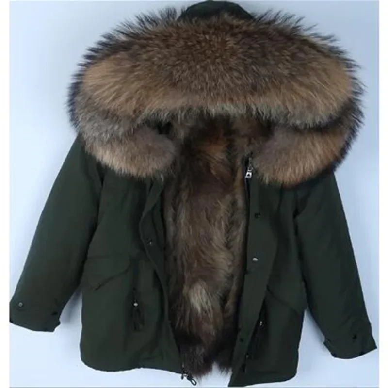 

New style Men Nature Raccoon Fur Lining Jackets Real Fur Coat Winter Jacket Real Raccoon Fur Hooded Coat