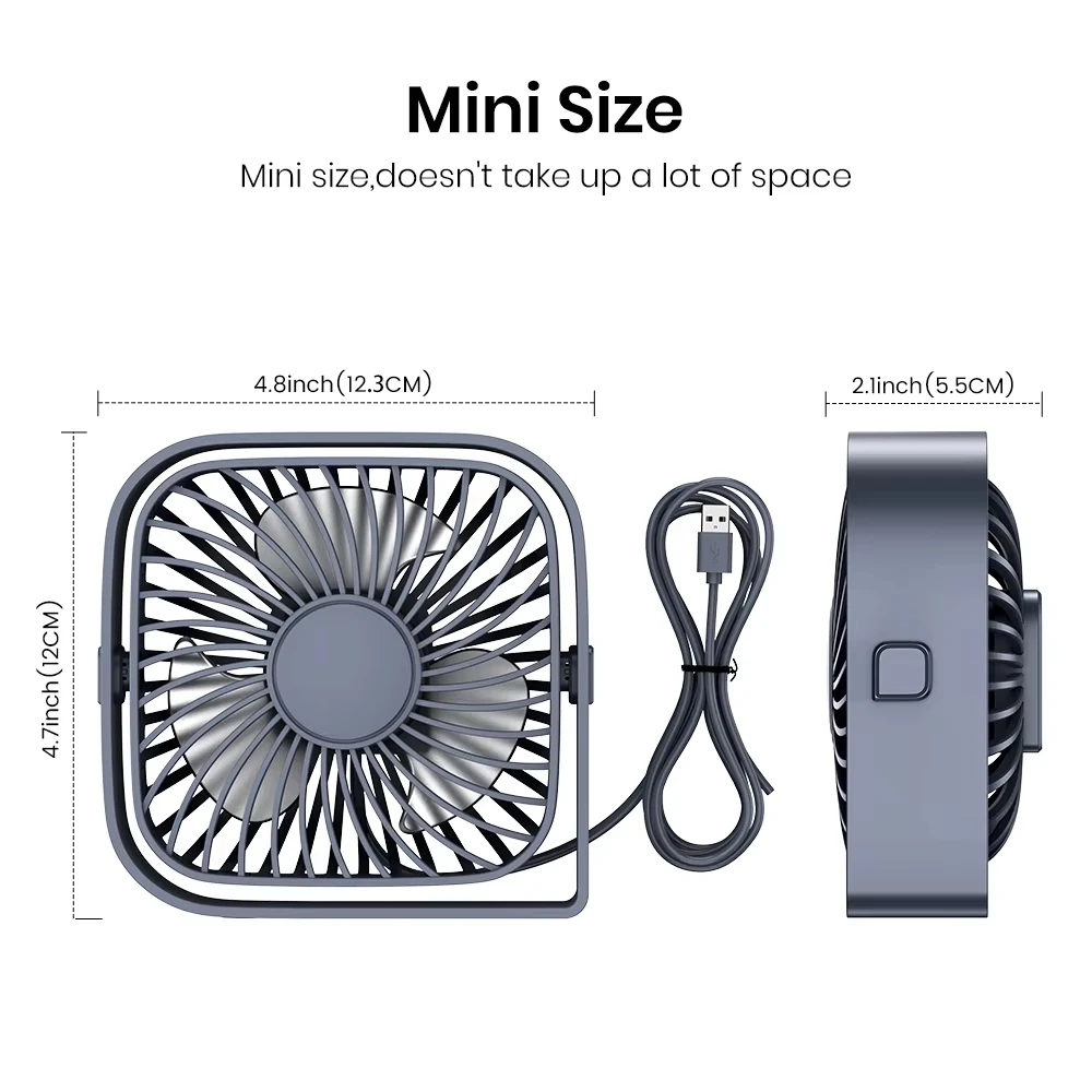 USB Desk Fan, Mini Fan Portable,3 Speeds Desktop Table Cooling Fan,Quiet Personal Small Fans for Room  Desktop Office Pocket fan