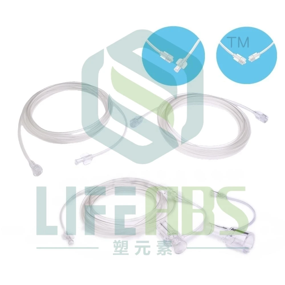 EtCO2 Sampling Line Gas Sampling Lines Sides Co2 Sampling Tube，Disposable Medical PVC Gas Sampling Tube with Luer Male
