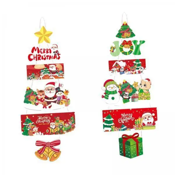 Christmas Cartoon Door Sign Paper Funny Room Door Decor for Walls Decoration Indoor Outdoor Holiday