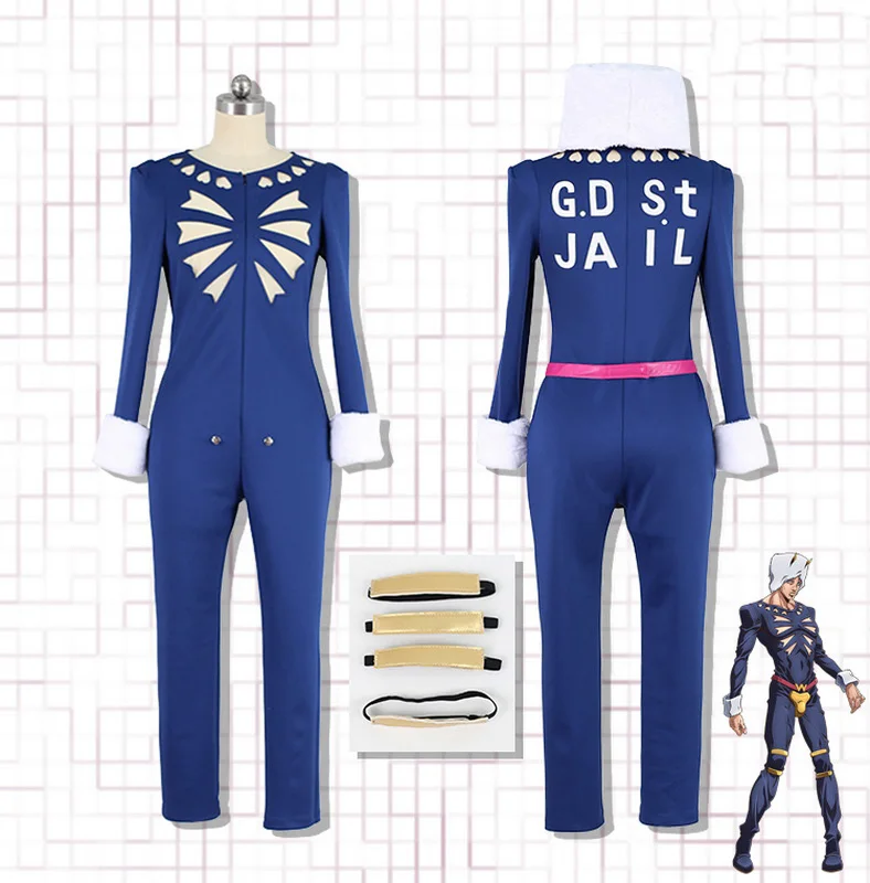 Anime JOJO's Bizarre Adventure Stone Ocean Weather Report Domenico Pucci Cosplay Costume Halloween Party Clothing Custom Made