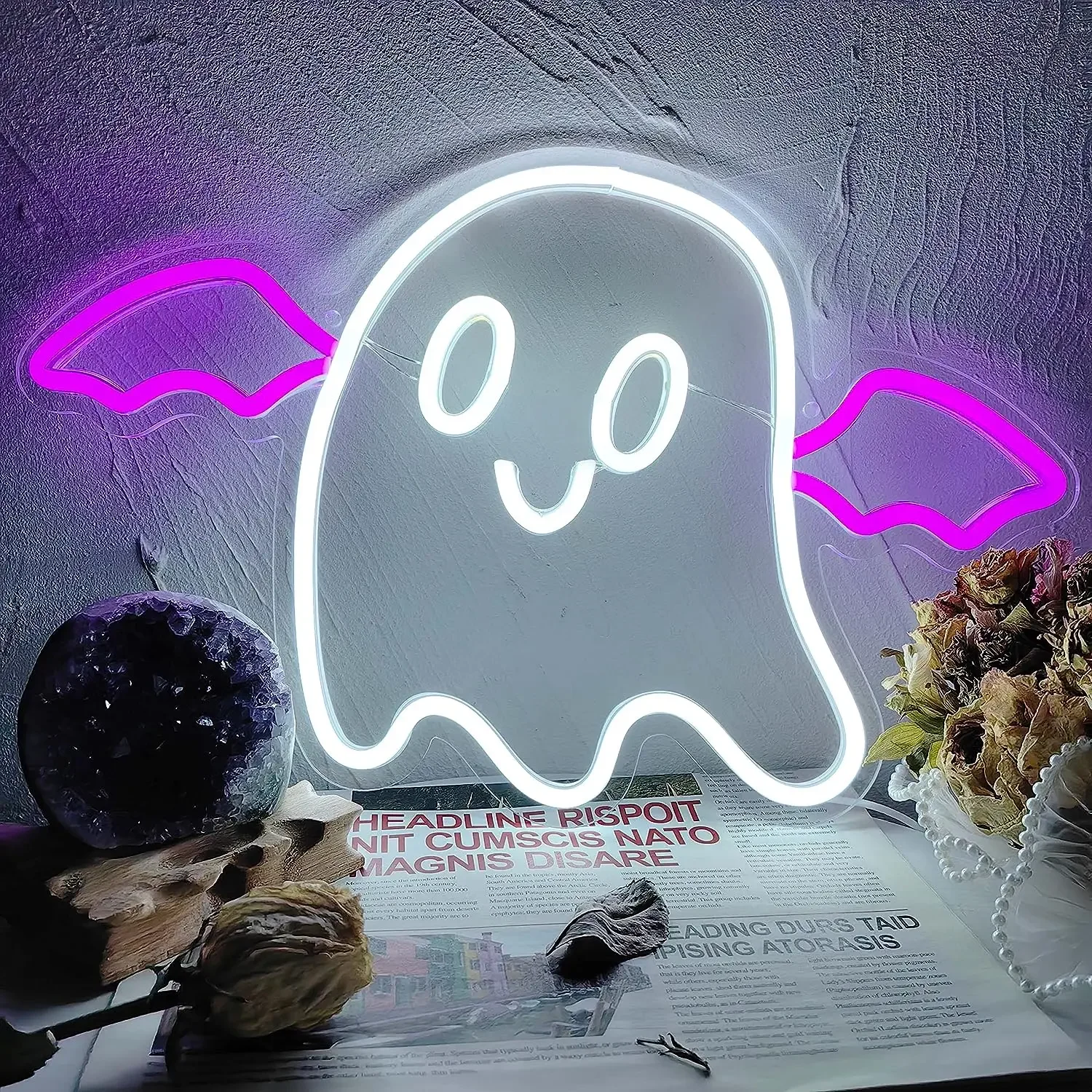 

Boo Neon Sign Ghost Neon Sign for Wall Decor Halloween Decor Neon Lights for Gaming Room Bedroom Home Decor Spooky Gift for Kids