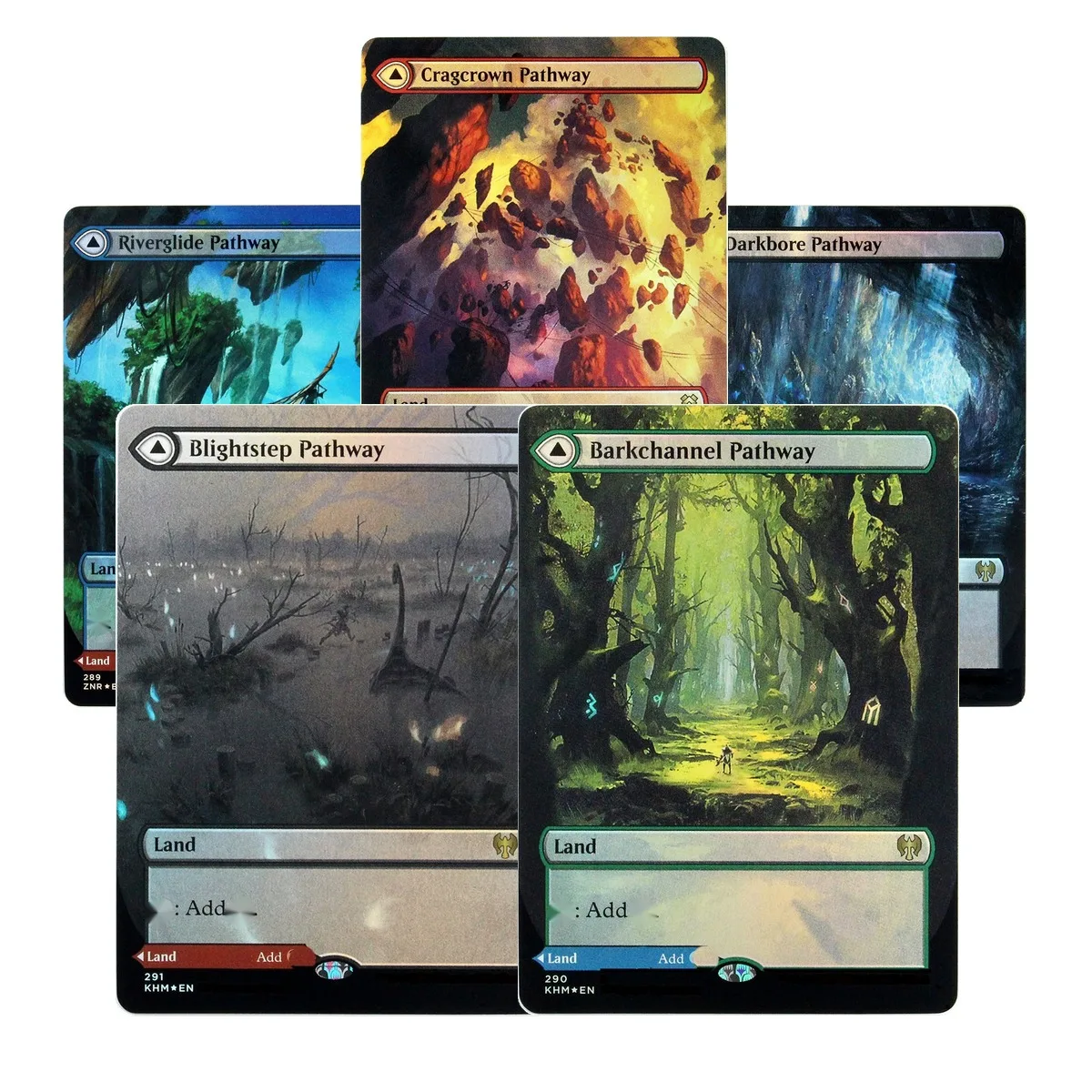 Double Foil ECL Shock Lands / ZNR + KHM Pathway Package TCG Proxy Cards Custom Top Quality Game Collection Trading Cards
