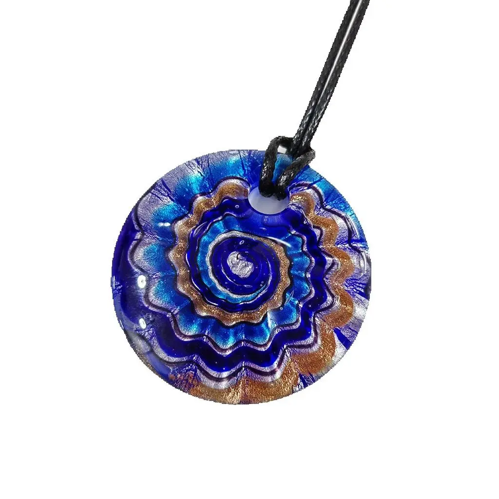 6pcs Rotating Lollipop Patterned Glass Pendant Necklace Set Fashionable Women's Jewelry Beads Outfit Accessory