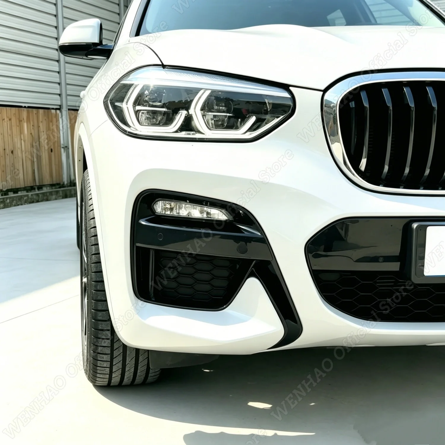 

High Quality Gloss Black Front Bumper Grille Fog Light Frame Cover For BMW X3 X4 M-SPORT G01 G03 G08 2019-2021 Tuning Body Kits